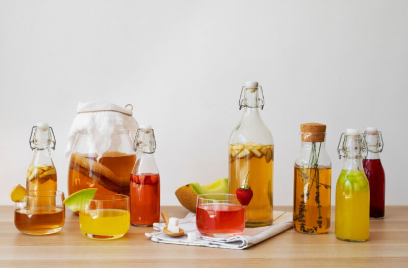 cách làm trà kombucha trái cây