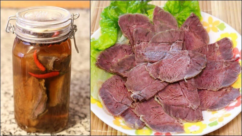 cách làm bắp bò ngâm mắm