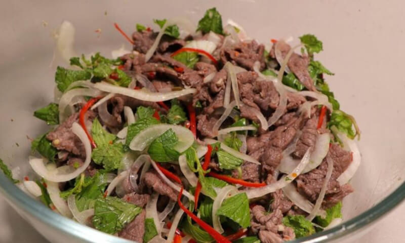 cách làm bò tái chanh