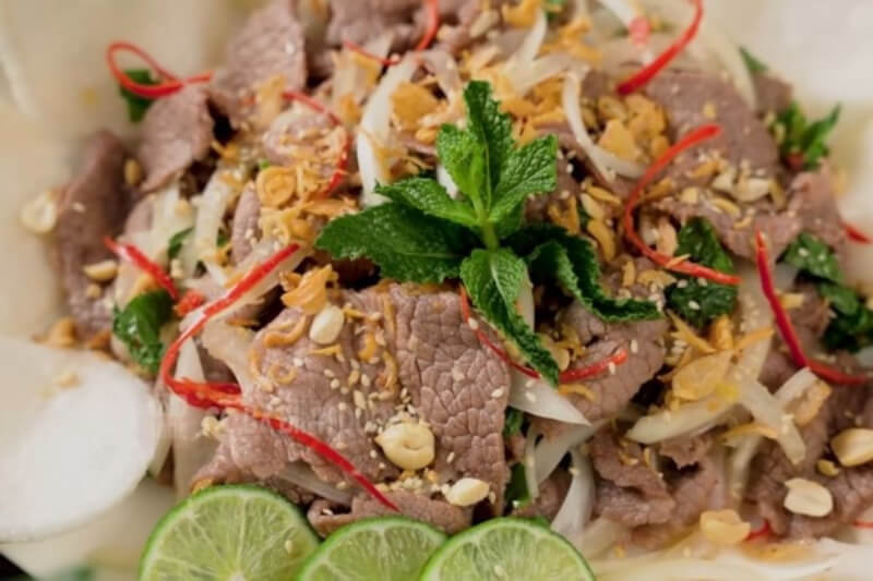 cách làm bò tái chanh