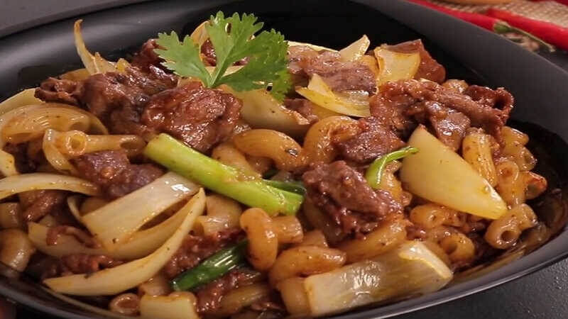 cách làm nui xào bò
