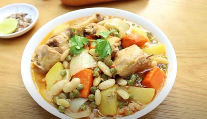 cách làm món gà nấu đậu trắng