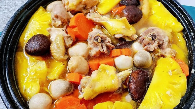 cách làm món gà nấu khóm