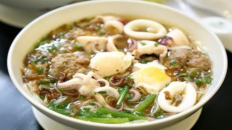 cách nấu món bún mực