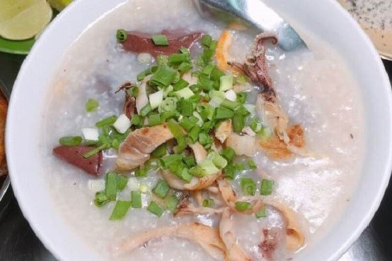 cách nấu món cháo khô mực