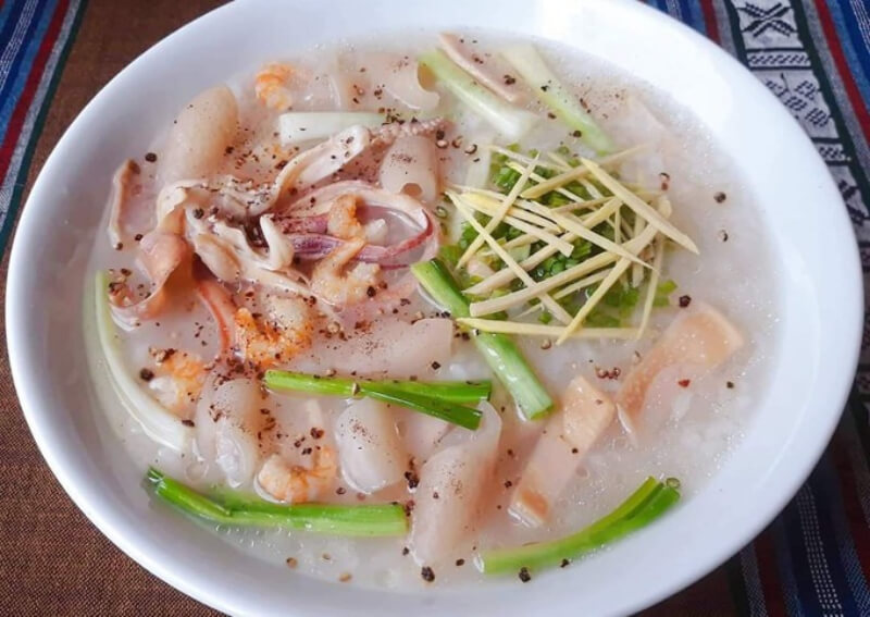 cách nấu món cháo khô mực
