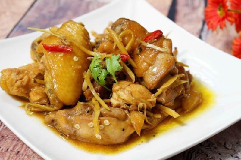 cách nấu món gà kho gừng ngon