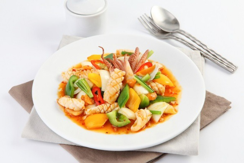 cách nấu món mực xào chua ngọt