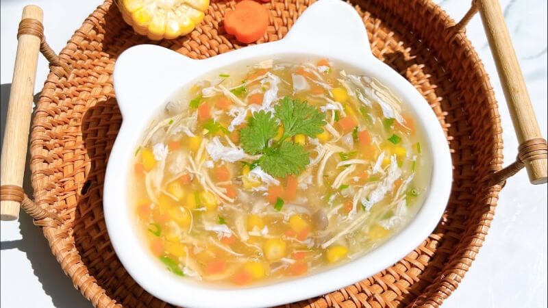 cách nấu món súp gà cho bé