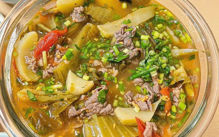 cách nấu món canh thịt bò dưa chua
