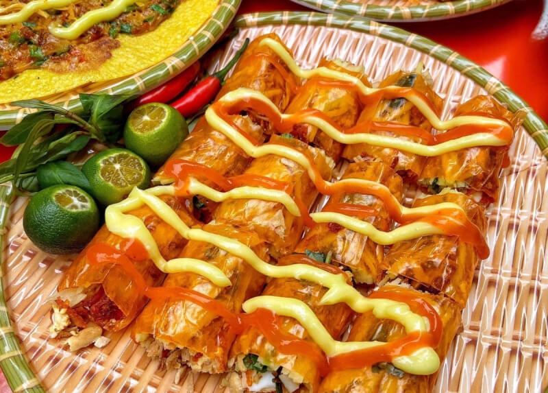 cách làm bánh tráng cuốn