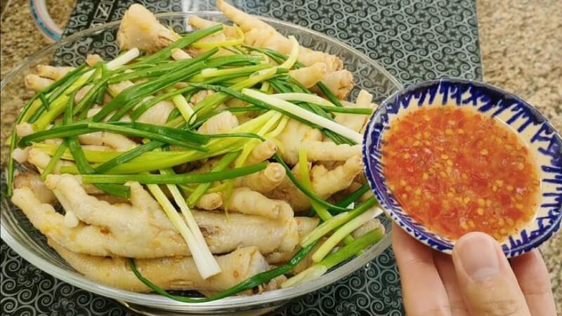 cách làm chân gà hấp hành