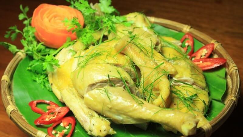 món gà hấp mía dân dã hương vị miền tây