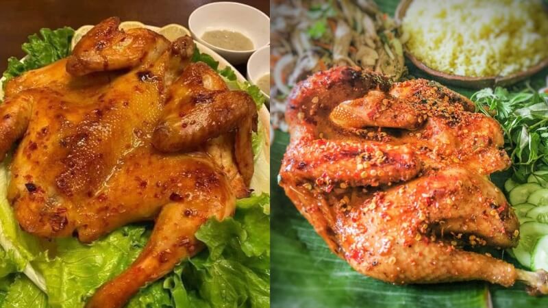 Đĩa gà nướng muối ớt được trang trí đẹp mắt, hấp dẫn
