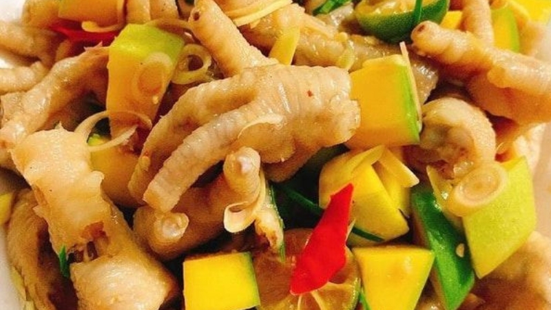cách làm chân gà sốt thái