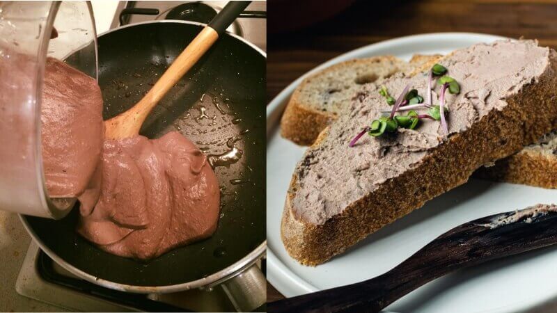 Gan gà được xào thơm để làm pate mịn béo