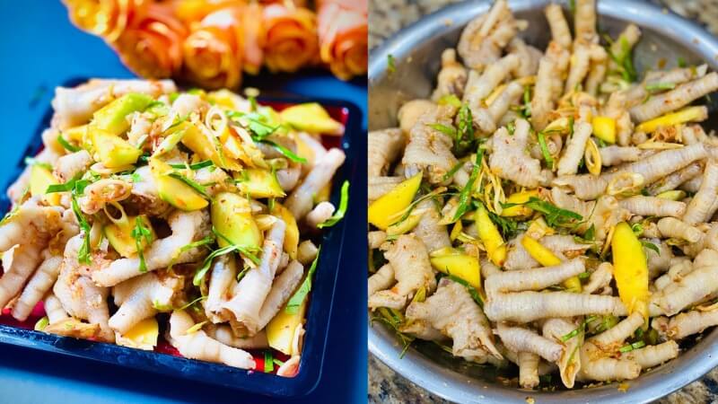 cách làm chân gà sả tắc xoài ăn liền