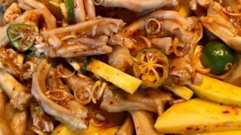 cách làm chân vịt sốt thái