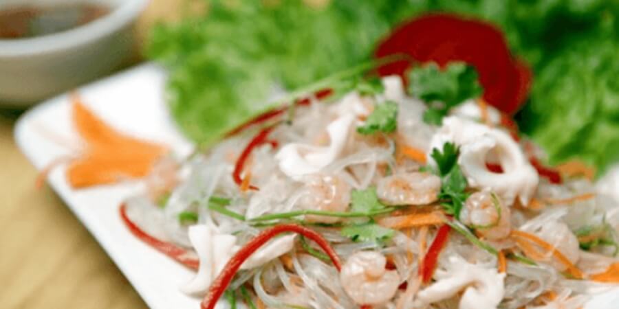 cách làm salad miến tôm kiểu thái
