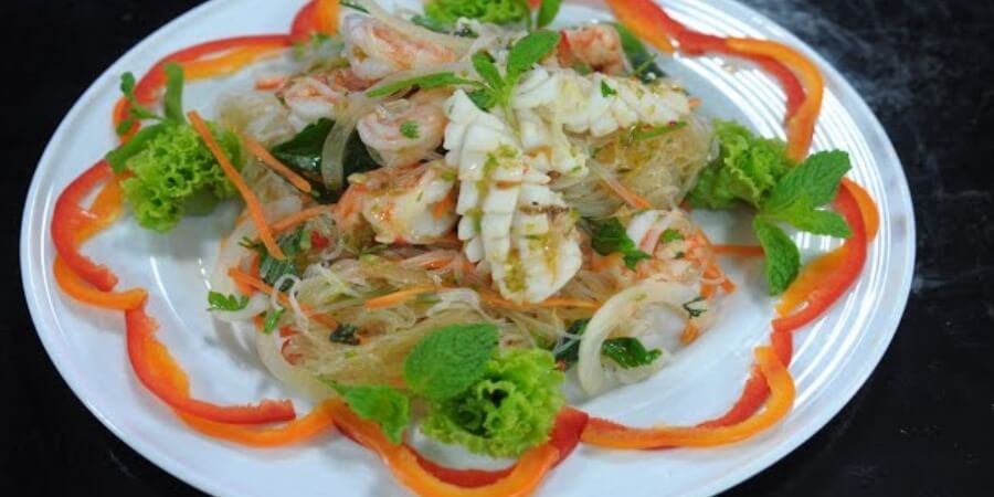 cách làm salad miến tôm kiểu thái