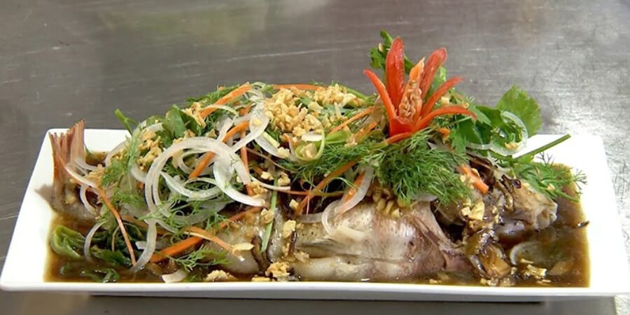 cách làm cá mú hấp xì dầu